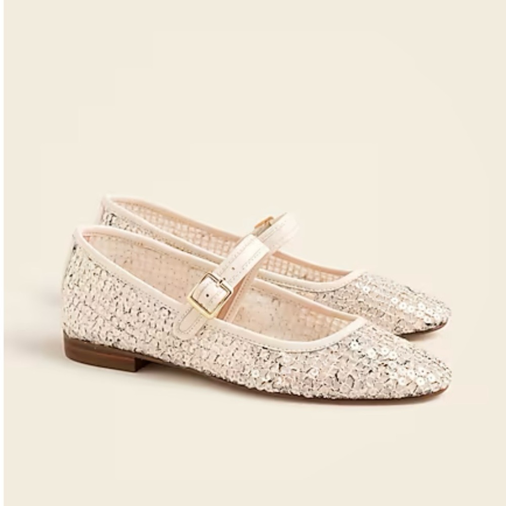 J. Crew Silver Sequin Flats
